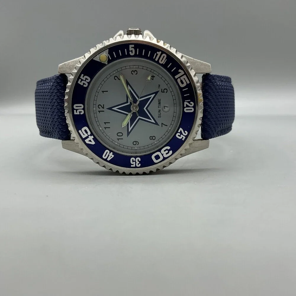 Vintage Sun Time Competitor Mens Watch 40mm Dallas Cowboys New Battery